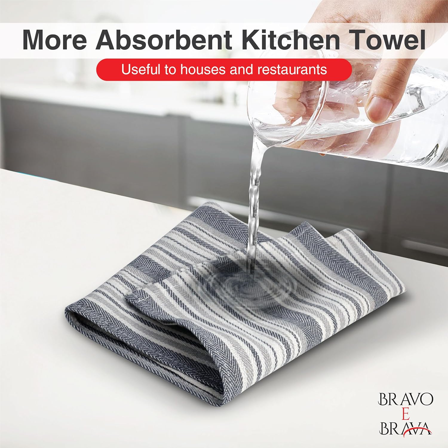 Torchons de cuisine - lot de 5 - 45x70 cm - coton super absorbant, lavable