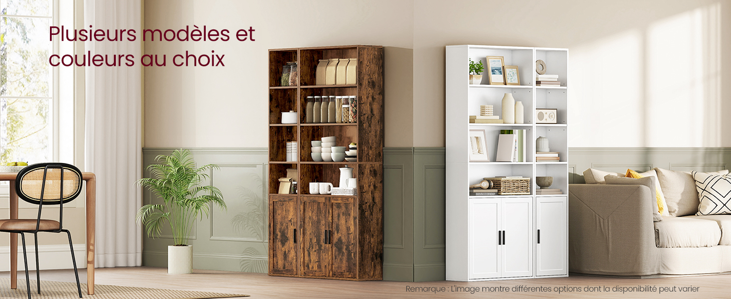 Vitrine de design d'intérieur moderne avec des meubles en bois et des étagères blanches dans un espace de vie lumineux et ensoleillé