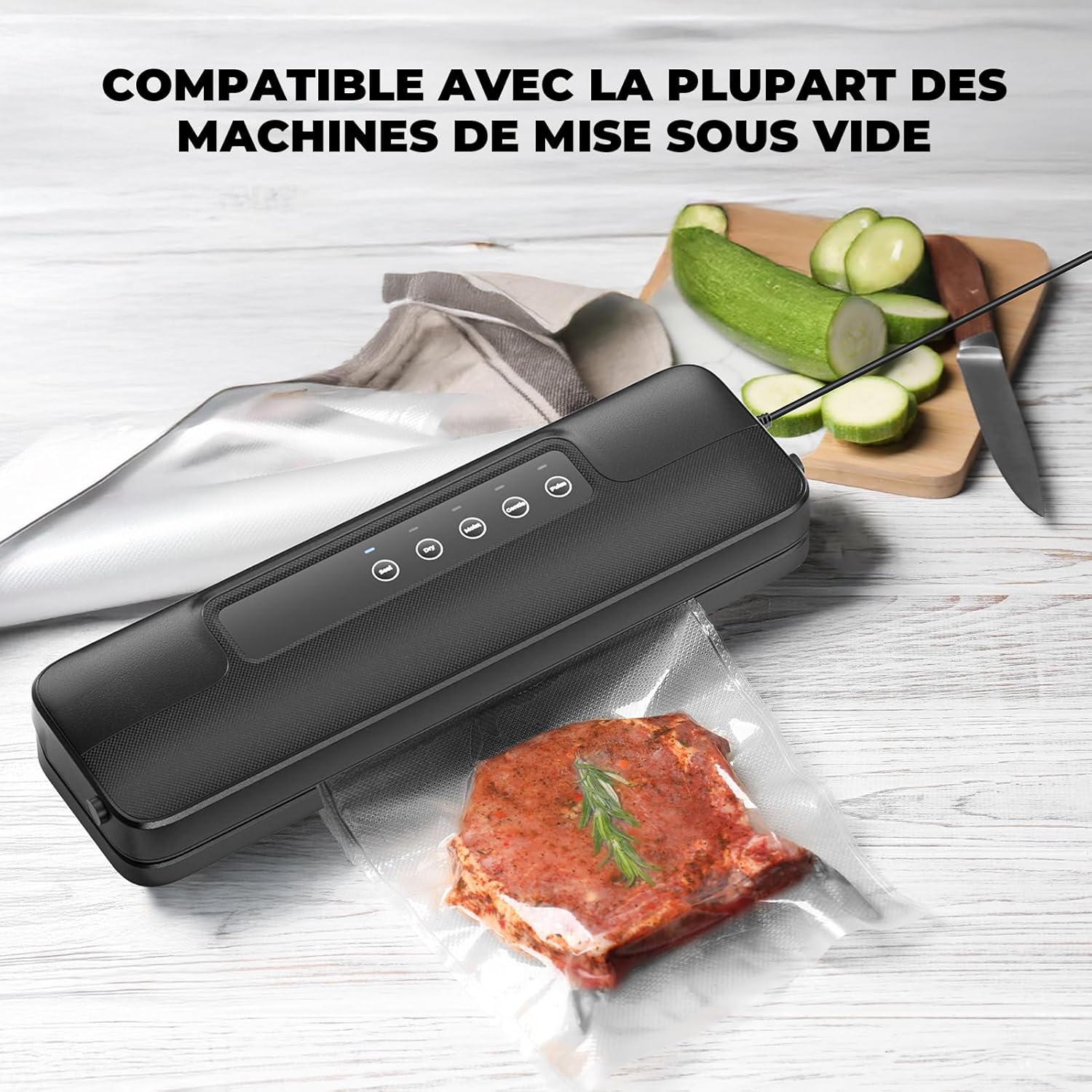 Rouleau sous vide alimentaire - lot de 10 - 28x300cm & 20x300cm - sans BPA, compatible machines sous vide