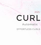 Publicité pour un appareil automatique à friser les cheveux appelé « CURL ». Le texte met l'accent sur « Effortless Curls » et inclut l'année 2025, suggérant une sortie de produit futuriste